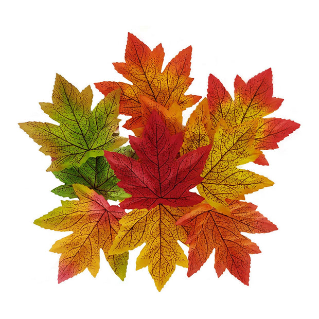 50PCS Artificial Maple Leaves Autumn Leaves For Weddings Autumn Parties Art Scrapbooking Decorations home decor Accessories
