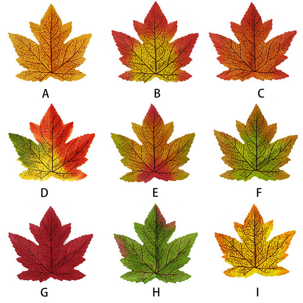 50PCS Artificial Maple Leaves Autumn Leaves For Weddings Autumn Parties Art Scrapbooking Decorations home decor Accessories