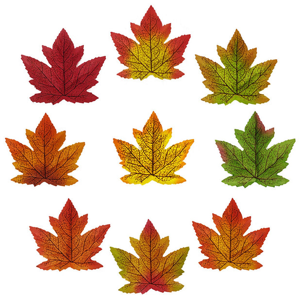 50PCS Artificial Maple Leaves Autumn Leaves For Weddings Autumn Parties Art Scrapbooking Decorations home decor Accessories
