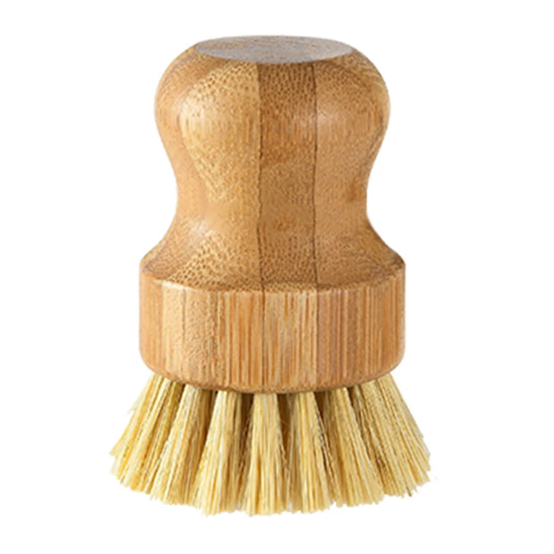 Kitchen Cleaning Brush Natural Bamboo Handle and Sisal Bristles Scrub Brush for Dish Cast Iron Skillet Pots Pans Pot Brush