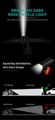 10000-1200mAh Bike Light USB Rechargeable Front Headlight 18650 Battery LED Flashlight for Bicycle Road MTB Lamps Bicycle Light