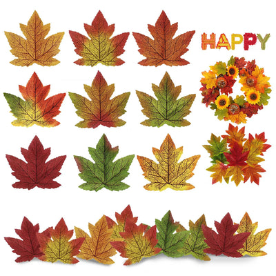 50PCS Artificial Maple Leaves Autumn Leaves For Weddings Autumn Parties Art Scrapbooking Decorations home decor Accessories