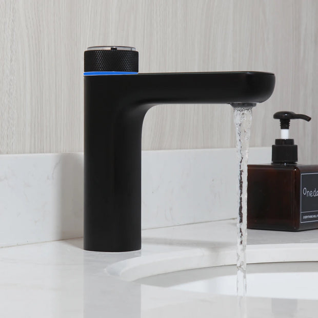 KEMAIDI Bathroom Basin Sink Faucet with Temperature Digital Display Cold and Hot Water Mixer Faucets Brass Tap Deck Mounted