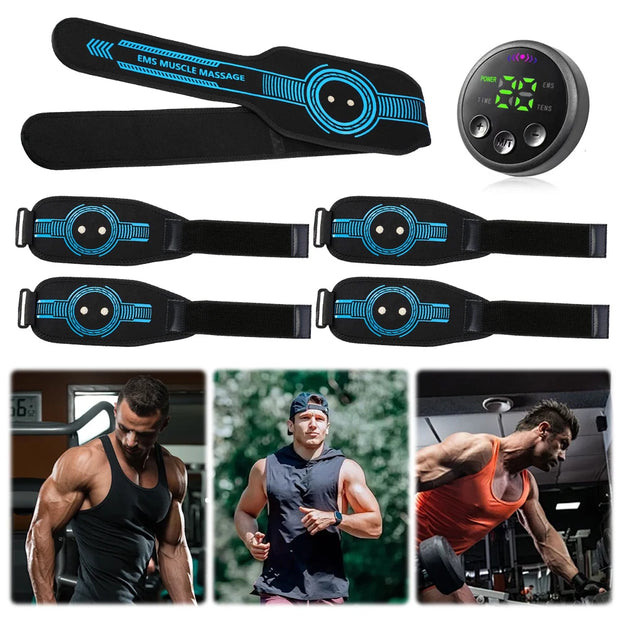 Electronic Muscle Toner USB Rechargeable Abdominal Toning Belts Adjustable Ab Workout Equipment LED Display for Fitness Exercise