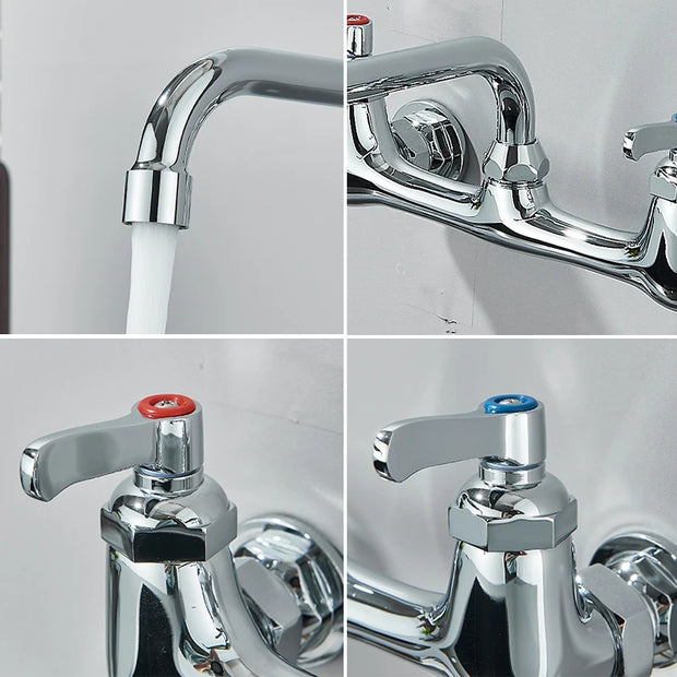 Kitchen Faucet Brass Hot&Cold Bathroom Kitchen Sink Faucet For Bath Conceal Wall Mount Spout Crane Single Handle Sink Mixer Tap