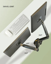 Desktop NB F160 + FP-2 Gas Spring Dual Arm for 17"-27" Monitor Holder + 10"-17" Laptop Support Air Press Mount Stand Load 2-9kg