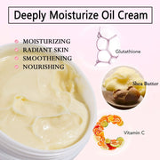 AILKE Organic Shea Butter Oil Whitening Body Cream, Brightening, Moisturizing, Smooth Skin, for Face and Body, 100ml