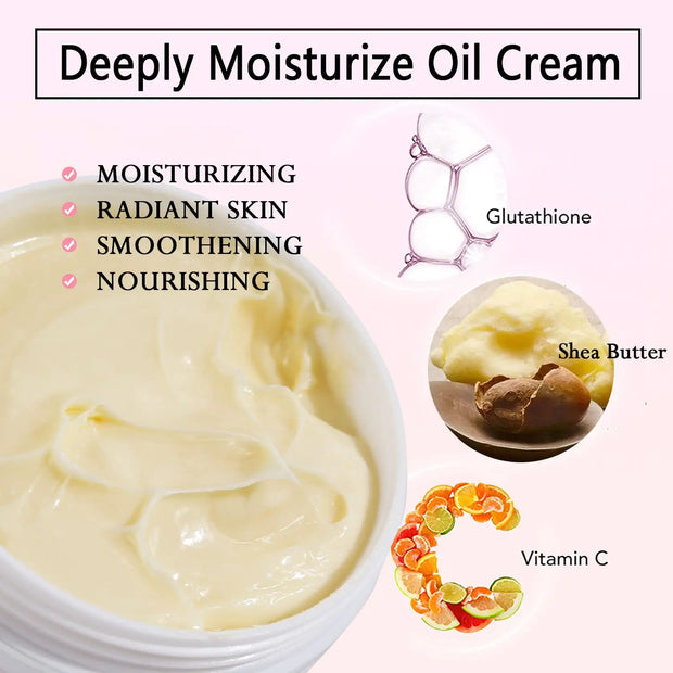 AILKE Organic Shea Butter Oil Whitening Body Cream, Brightening, Moisturizing, Smooth Skin, for Face and Body, 100ml