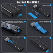 10Gbps M2 SSD Case NVME SATA Dual Protocol M.2 to USB Type C 3.1 SSD Adapter for NVME PCIE NGFF SATA SSD Disk Box M.2 SSD Case