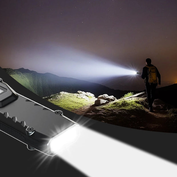 Portable Flashlight 1200 Lumens USB Rechargeable Tactical Flashlight IPX44 Waterproof LED Work Light for Emergency Camping