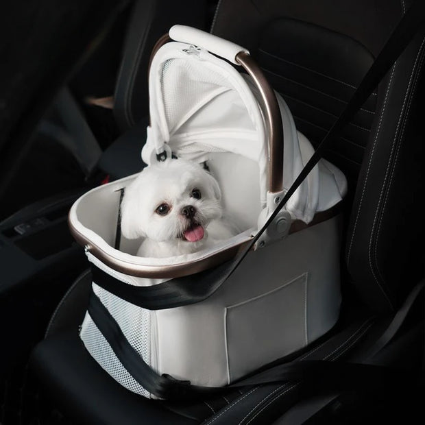 Limited Edition Lightweight Travel Pet Stroller Breathable Pet Basket Detachable - Vehicle Mounted Pet Safety Basket Dog Cart