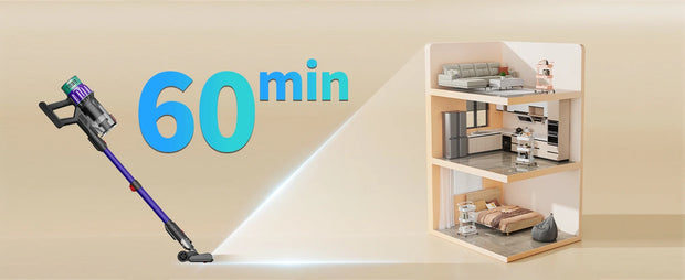 Blossom V18 Cordless Handheld Vacuum Cleaner,45000PA,Touch Screen,Smart Dust Sensor,Auto Speed Control for Home Bed Carpet Clean
