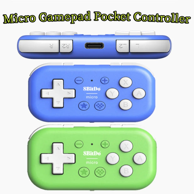 8Bitdo Micro Gamepad Bluetooth-compatible Mini Game Console Designed for 2D Games Handheld Console for OS/Android/PC