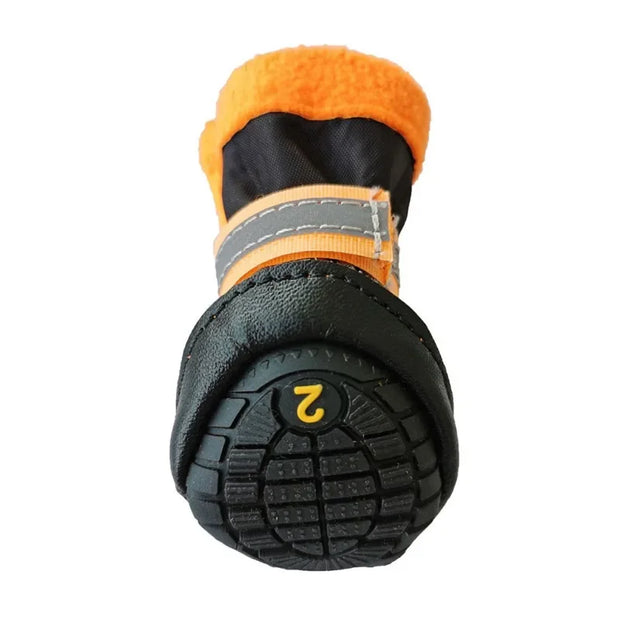 4pcs Dog Boots Pet Antiskid Shoes Winter Warm Waterproof Reflective Puppy Paw Protectors Booties For Small Medium Dogs