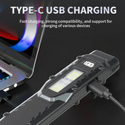 Portable Flashlight 1200 Lumens USB Rechargeable Tactical Flashlight IPX44 Waterproof LED Work Light for Emergency Camping