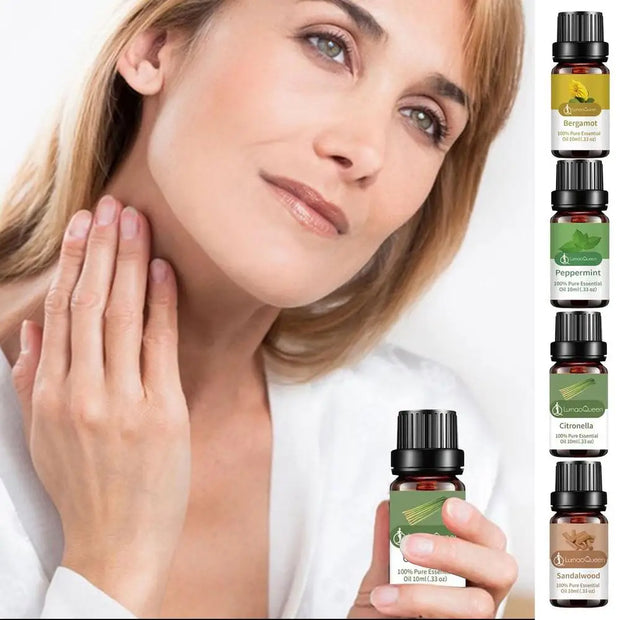 1pc Citronella,bergamot, Sandalwood, Peppermint Essential Oil For Diffusers Aromatherapy Sleep Meditation Candles & Massage