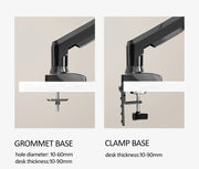 Desktop NB F160 + FP-2 Gas Spring Dual Arm for 17"-27" Monitor Holder + 10"-17" Laptop Support Air Press Mount Stand Load 2-9kg