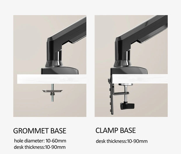 Desktop NB F160 + FP-2 Gas Spring Dual Arm for 17"-27" Monitor Holder + 10"-17" Laptop Support Air Press Mount Stand Load 2-9kg