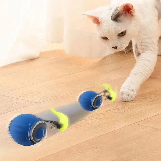 Interactive Cat Toy Ball USB Rechargeable Automatic Rolling Ball Self Rotating Ball Anti-Depression Pet Toy for Indoor Cats