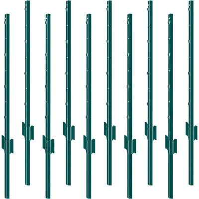 SucceBuy Fence Post T-Post Heavy Duty Metal Fence Post Sturdy Steel Fence Stakes for Garden Yard Lawn Farms Outdoor Wire Fencing