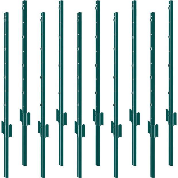 SucceBuy Fence Post T-Post Heavy Duty Metal Fence Post Sturdy Steel Fence Stakes for Garden Yard Lawn Farms Outdoor Wire Fencing