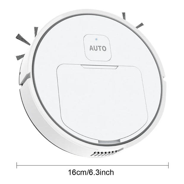 3-in-1 Robot Vacuum Cleaner USB Rechargeable 1000Pa Suction Automatic Cleaning Sweeping Machine for Pet Hair Carpets and Floors