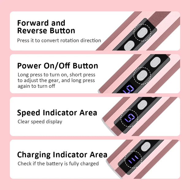 USB Rechargeable Electric Foot Care Callus Remover Nail Grinder Professional Foot Care File with replacement sandpaper tray