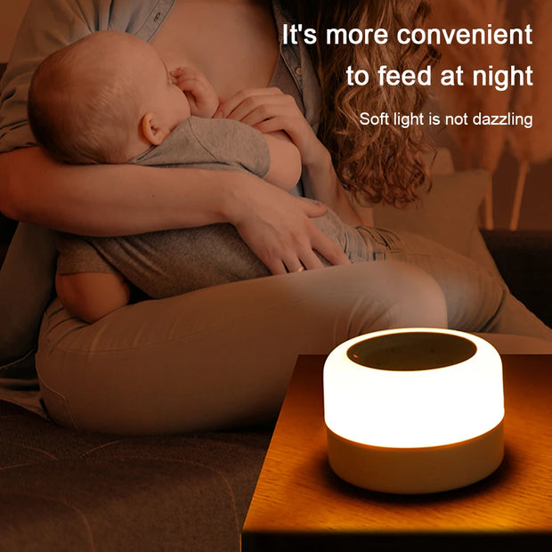 Noise Sound Machines with Night Light Desktop White Noise Machine Portable Touch Adjustable USB Rechargeable for Home Travel