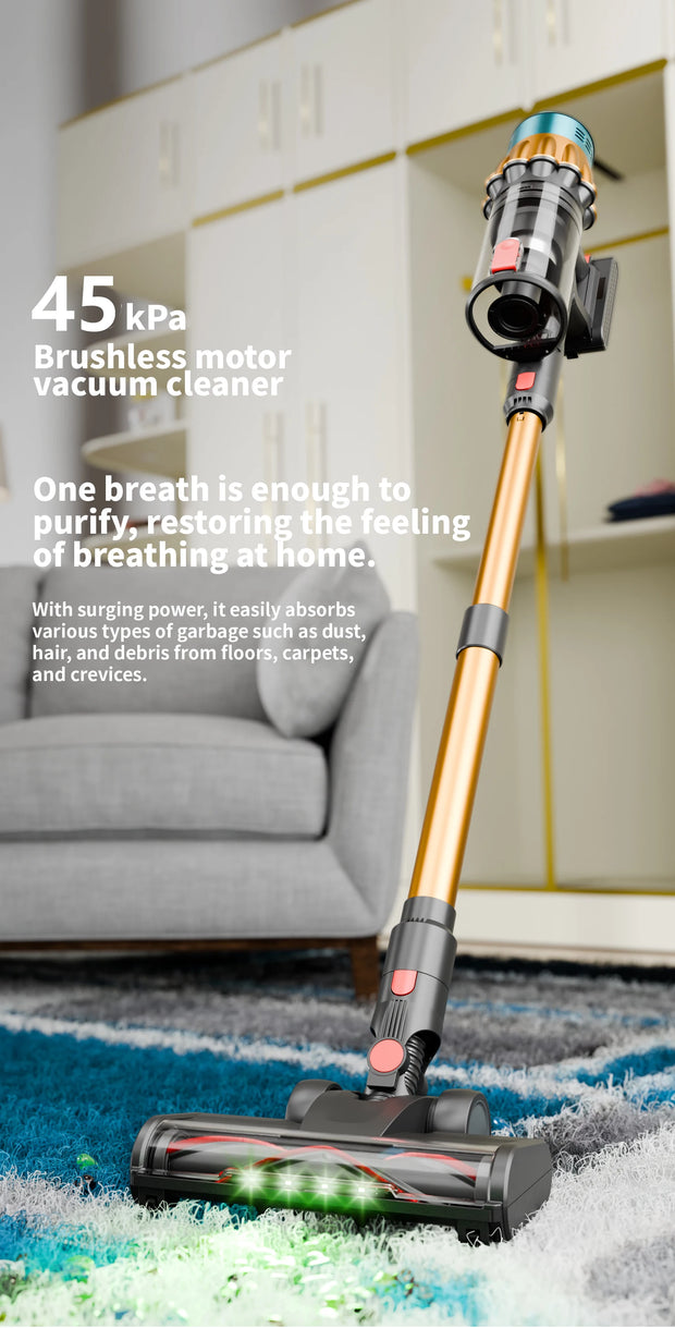 Wireless Vacuum Cleaner 550W 45KPA Strong Suction Portable Dust Cleaning Machine 1.2L Dust Cup Home  Cleaner
