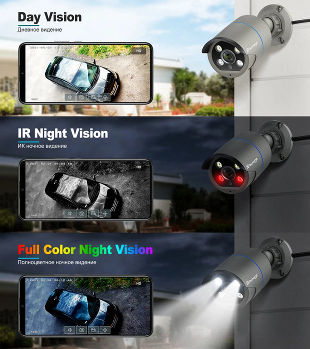 Techage H.265 4MP Two Way Audio POE IP Camera IP66 Waterproof Outdoor Video CCTV Security Surveillance Camera for POE NVR System