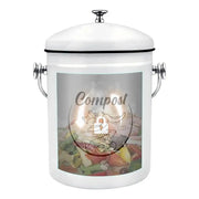 Kitchen Counter Compost Bucket 5L Lidded Kitchen Counter Compost Bin Fruits Veggies Waste Collector Rust Resistant Coated Indoor