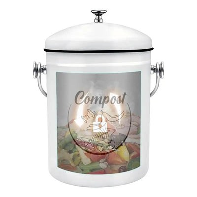 Kitchen Counter Compost Bucket 5L Lidded Kitchen Counter Compost Bin Fruits Veggies Waste Collector Rust Resistant Coated Indoor