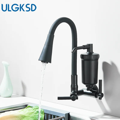 Kitchen Faucet With Filter In Wall Style Vegetable Basin Retractable Water Purifiertap Water Direct Drink Purifier Single Cold