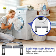 Heavy Duty Washer Stand Universal Stainless Steel Washer Dryer Stand Washing Machine Riser With 4 Strong Feet Laundry Pedestal