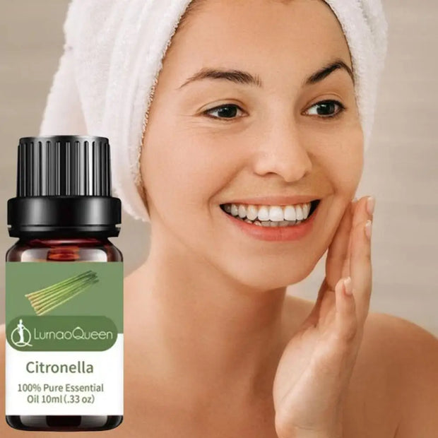 1pc Citronella,bergamot, Sandalwood, Peppermint Essential Oil For Diffusers Aromatherapy Sleep Meditation Candles & Massage