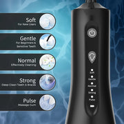 SEJOY Electric Dental Oral Irrigator Water Flosser Thread Teeth Pick Mouth Washing Machine 5 Nozzles 5 Modes USB Rechargeable