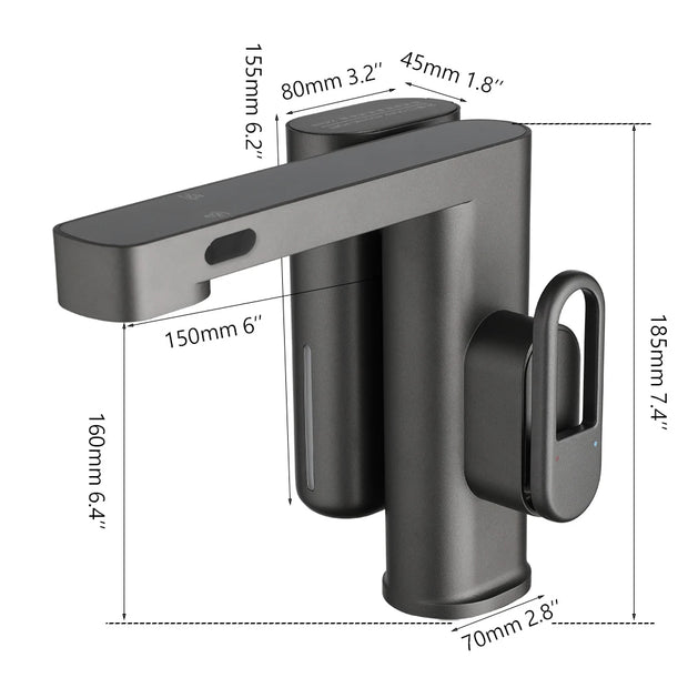 SINLAKU Bathroom Basin Sensor Faucet With Foam Soap Dispenser Deck Mounted Single Hole Stream Outlet Touch Free Mixer Taps