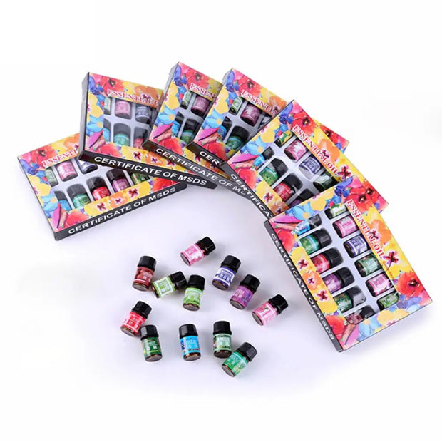 12Pcs/box 3ml Pure Essential Oils Set Organic Air Purifier Essential Oils Aromatherapy Fragrance Essential Oil Set For Diffuser
