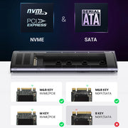 10Gbps M2 SSD Case NVME SATA Dual Protocol M.2 to USB Type C 3.1 SSD Adapter for NVME PCIE NGFF SATA SSD Disk Box M.2 SSD Case