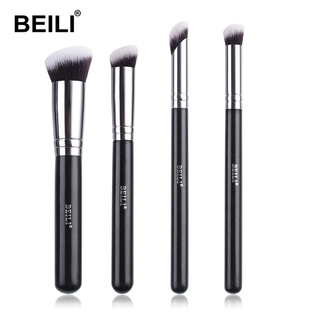 BEILI Concealer Brush Professional Flat Angled Makeup Brushes Set for Liquid Cream Foundation Powder Blush Eyeshadow Blending