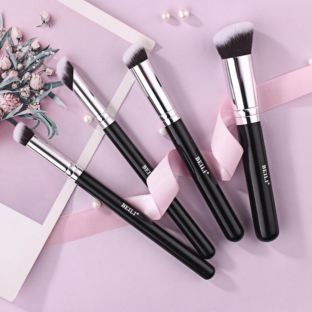 BEILI Concealer Brush Professional Flat Angled Makeup Brushes Set for Liquid Cream Foundation Powder Blush Eyeshadow Blending