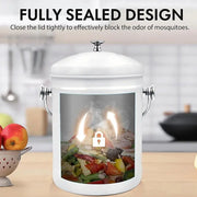 Kitchen Counter Compost Bucket 5L Lidded Kitchen Counter Compost Bin Fruits Veggies Waste Collector Rust Resistant Coated Indoor