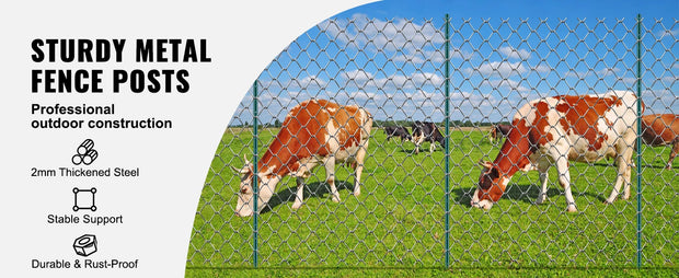 SucceBuy Fence Post T-Post Heavy Duty Metal Fence Post Sturdy Steel Fence Stakes for Garden Yard Lawn Farms Outdoor Wire Fencing