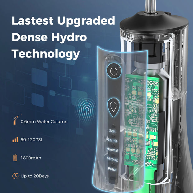 SEJOY Electric Dental Oral Irrigator Water Flosser Thread Teeth Pick Mouth Washing Machine 5 Nozzles 5 Modes USB Rechargeable