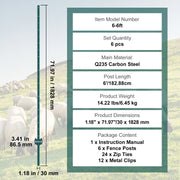 SucceBuy Fence Post T-Post Heavy Duty Metal Fence Post Sturdy Steel Fence Stakes for Garden Yard Lawn Farms Outdoor Wire Fencing
