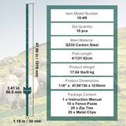 SucceBuy Fence Post T-Post Heavy Duty Metal Fence Post Sturdy Steel Fence Stakes for Garden Yard Lawn Farms Outdoor Wire Fencing