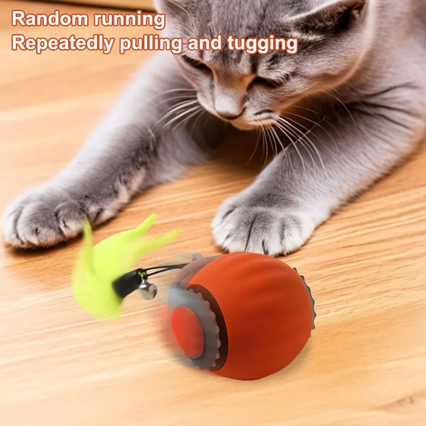 Interactive Cat Toy Ball USB Rechargeable Automatic Rolling Ball Self Rotating Ball Anti-Depression Pet Toy for Indoor Cats