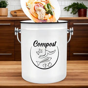 Kitchen Counter Compost Bucket 5L Lidded Kitchen Counter Compost Bin Fruits Veggies Waste Collector Rust Resistant Coated Indoor