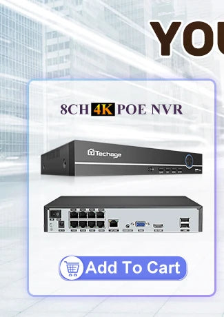 Techage H.265 4MP Two Way Audio POE IP Camera IP66 Waterproof Outdoor Video CCTV Security Surveillance Camera for POE NVR System