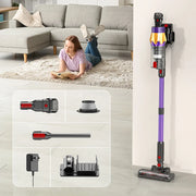 Cordless Handheld Vacuum Cleaner V18 Purple,45KPA,Touch Screen,Smart Dust Sensor, for Home Bed Carpet Clean 1.2L